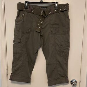 Apt. 9 Olive Green Cargo Pants w/belt Size 16